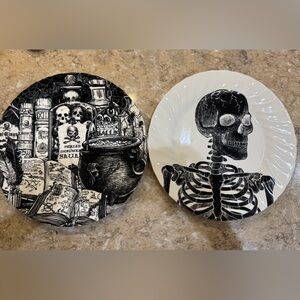 2 English Pottery ROYAL ESSEX Skull 10 In Skulls Dinner Plates